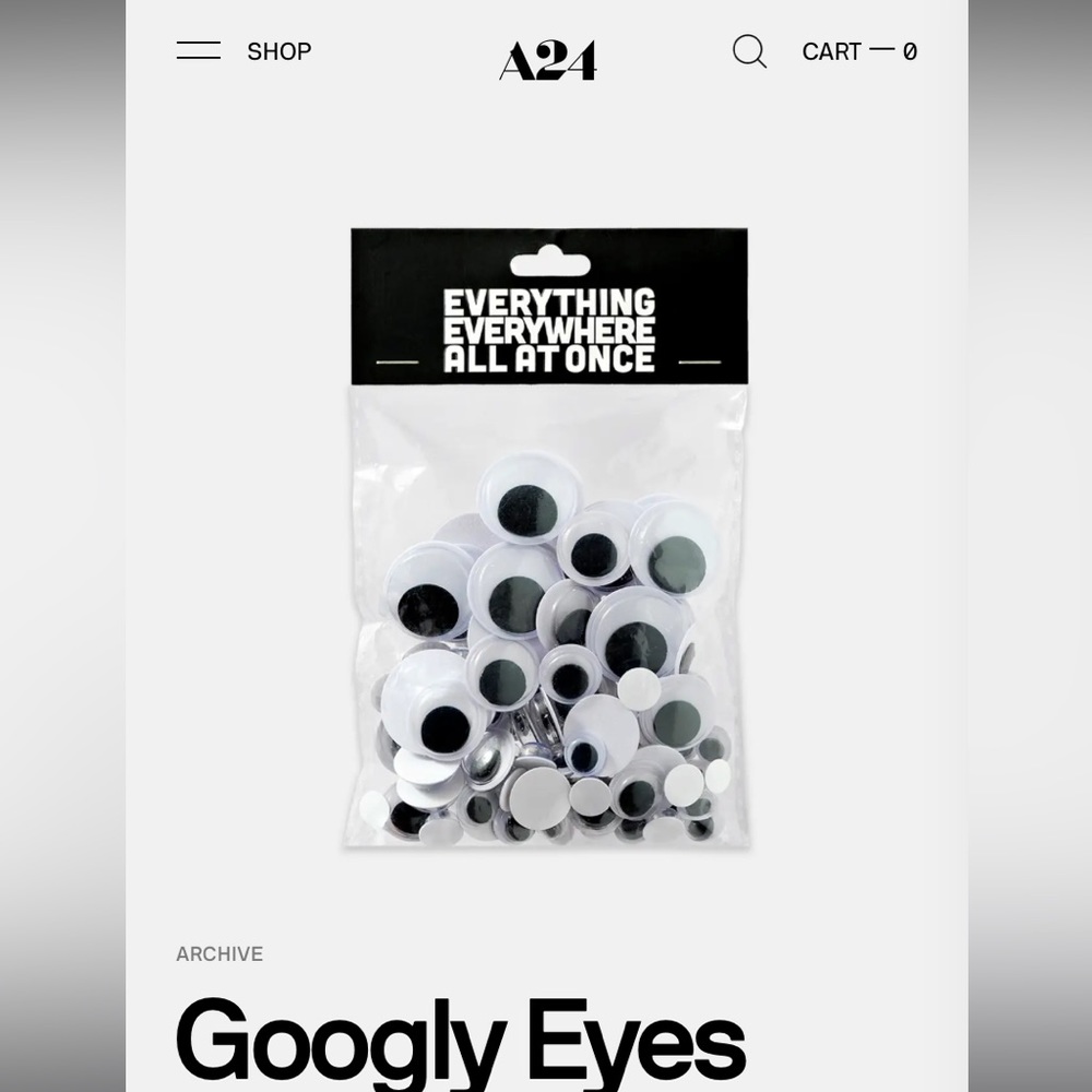 A24 EVERYTHING EVERYWHERE ALL AT ONCE GOOGLY EYES